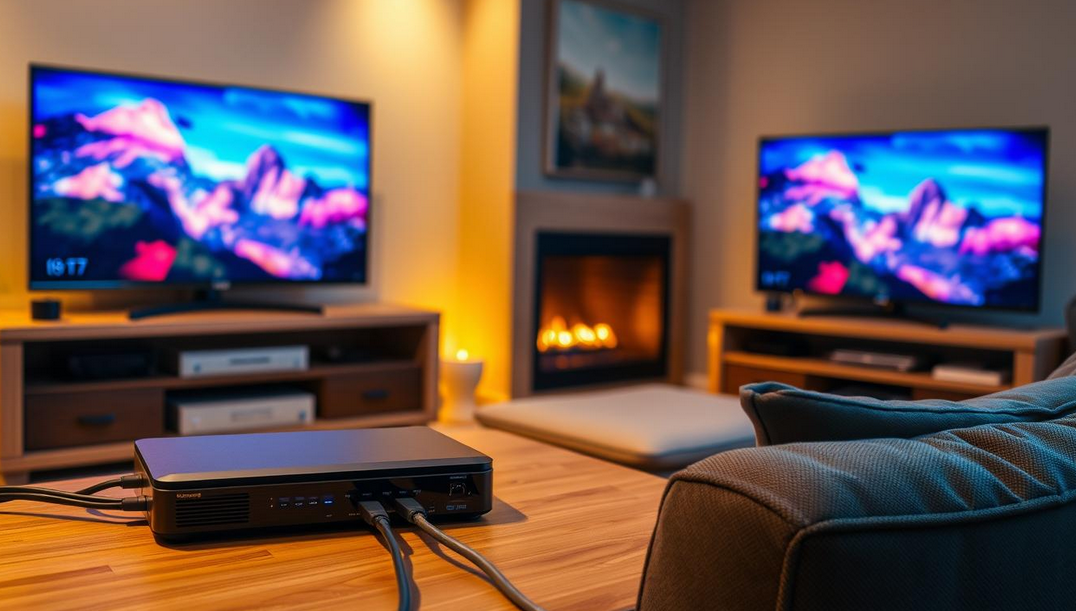 how to connect one iptv box to 2 tv